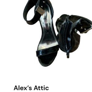 Jennifer Lopez Size 7 1/2 Open Toe Ankle Buckle 4' Stiletto High Heel Shoes pre-